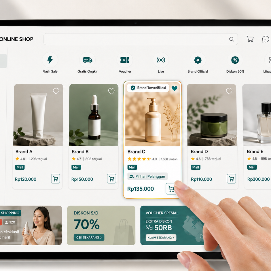 Konsumen memilih produk dari brand dengan kepercayaan dan rating tertinggi